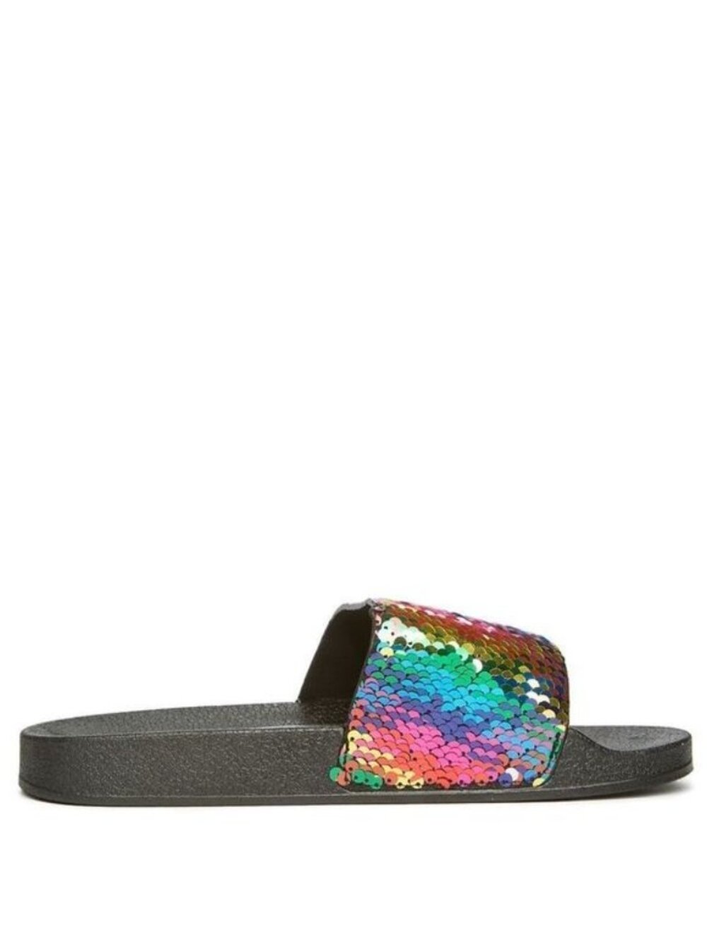 Unicorn Sequin Sparkles Footbed Sandal Slides Women's Flats NEW